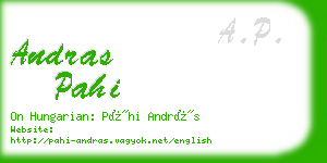 andras pahi business card